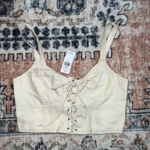 American Eagle Cream Corset top- SIZE M